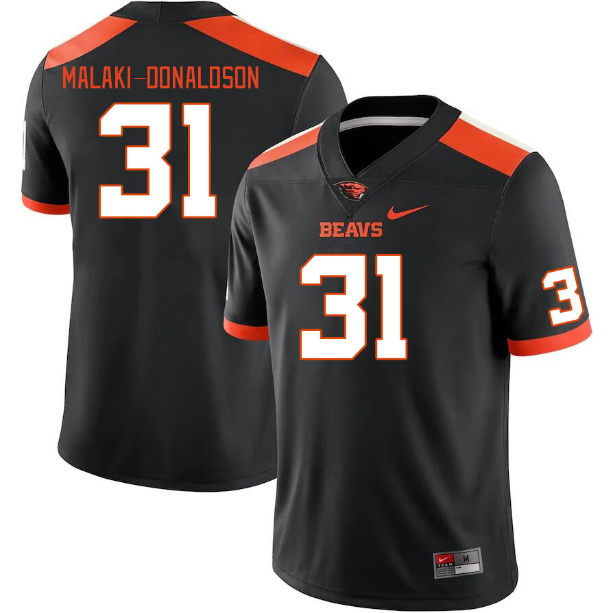 Men #31 Mathias Malaki-Donaldson Oregon State Beavers College Football Jerseys Stitched Sale-Black